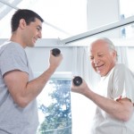 Senior doing Physiotherapy and strengthening in Oakville, Bronte to help with arthritis and injury