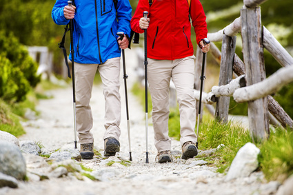 Nordic pole walking can be a form of exercise when looking to make positive lifestyle changes; it helps to have a friend support you when making changes